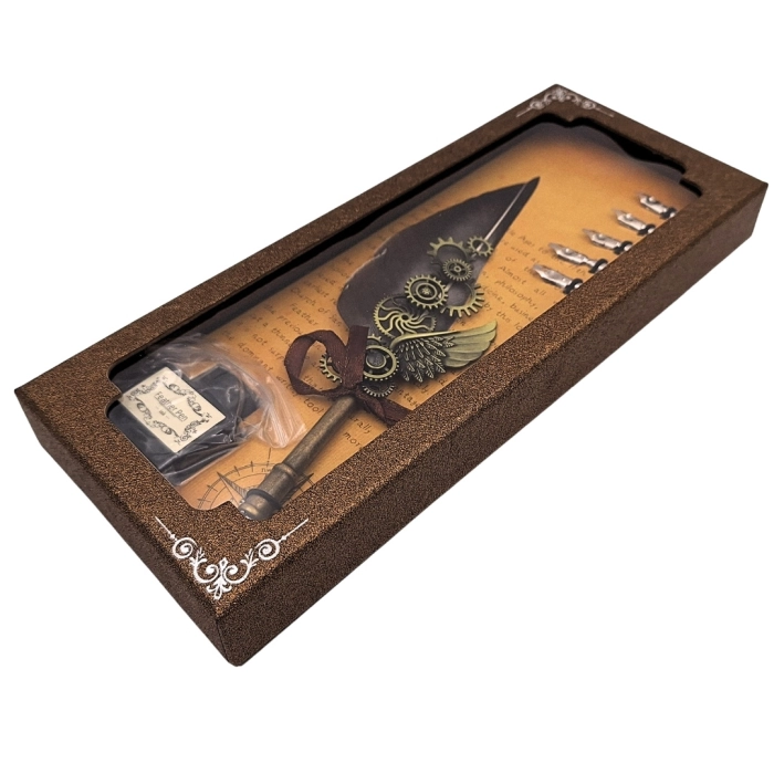 Zestaw do Kaligrafii Retro z Piórem Gęsim i 6 Stalówkami